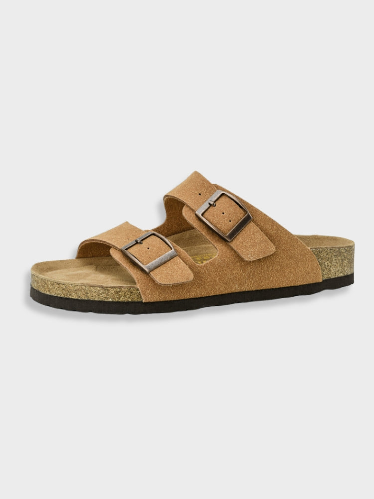 Men's Double-Strap Slide Sandals with Contoured Footbed — Adjustable Summer Slippers for Everyday Comfort | Koossa