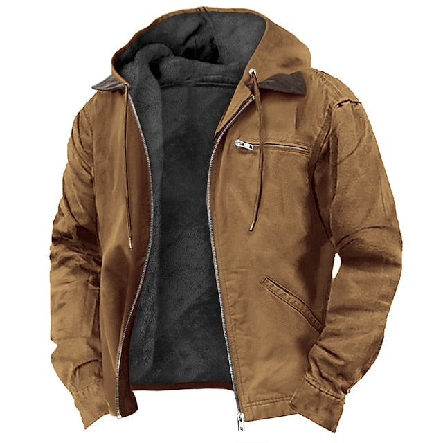 Men Quilted Parka Coat with Hood — Long Winter Jacket for Cold Weather and Everyday Elegance | Koossa