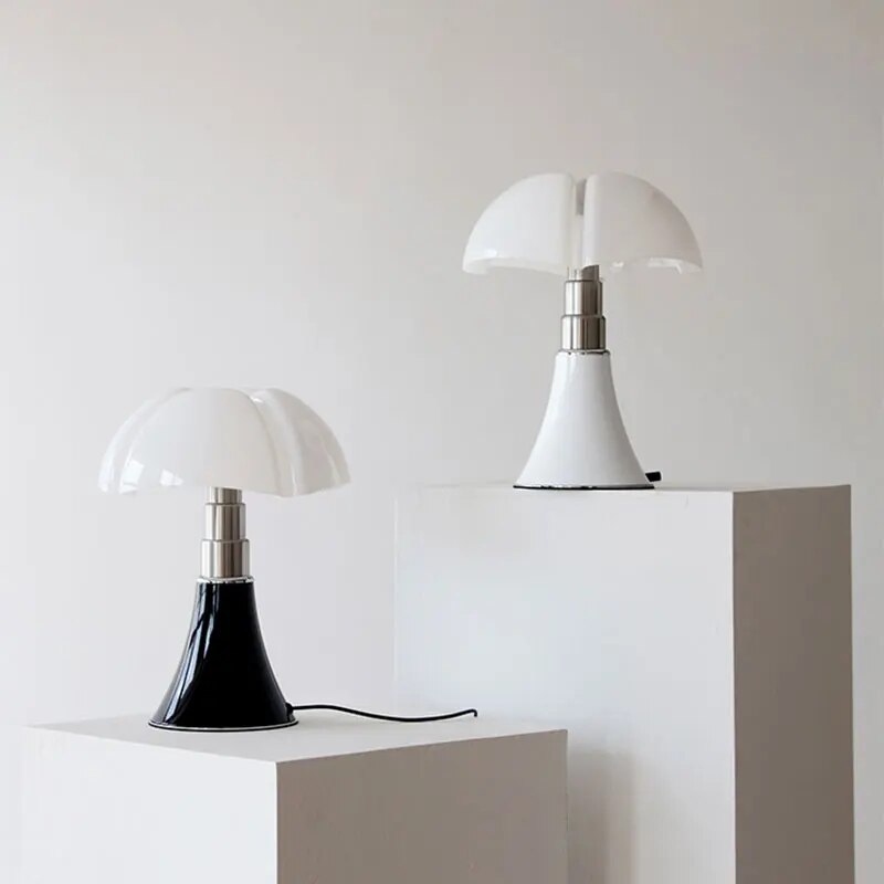 Lampe à Poser LED Modulable Pétale Blanc Mat Noir Brillant Tactile Bureau Chevet Salon Design Contemporain | Koossa