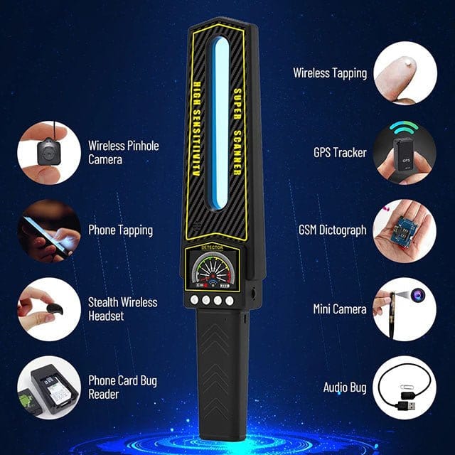 RF Signal Detector Anti-Spy Scanning Tool Hidden Surveillance Finder Portable Privacy Security Device for Home Office Travel | Lonoma